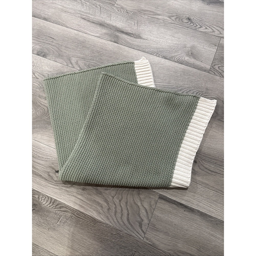 Baby Blanket‎ Knit Cozy Green Stripe Dwell Studio